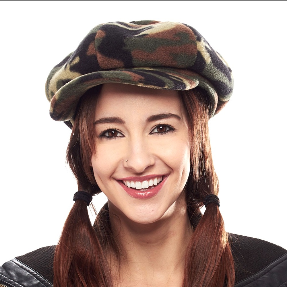 Out of stock!!!Field Reporting Fleece Camo Newsboy Cap for Ladies